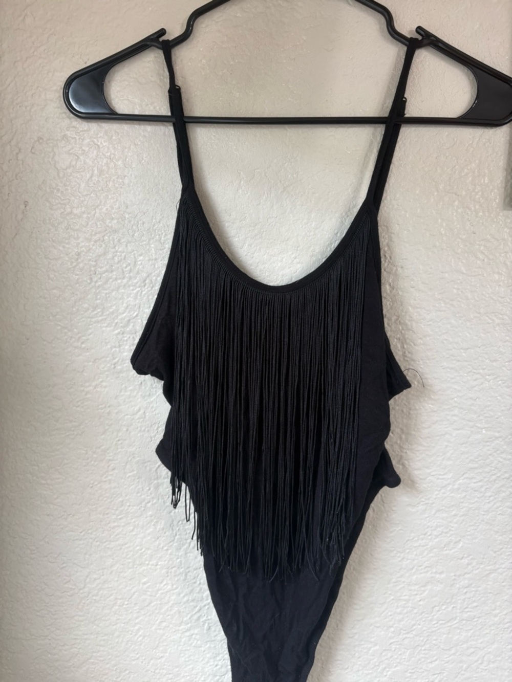 Black Fringe Tank Top - Women